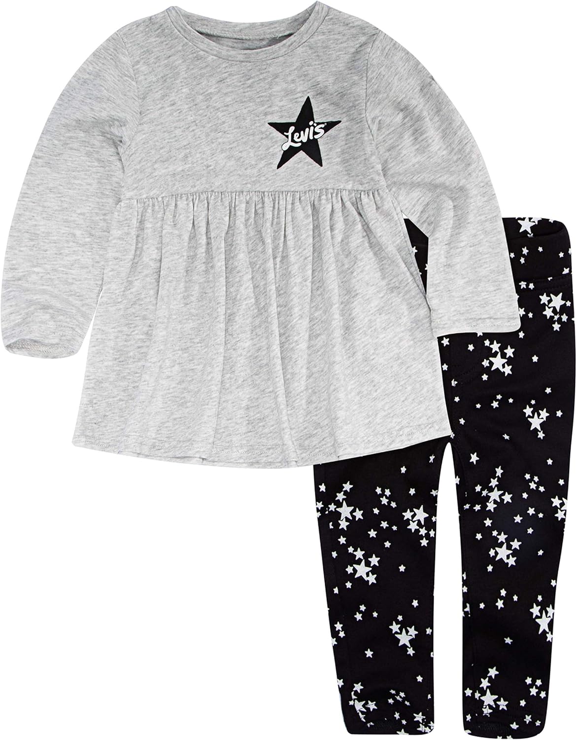 Комплект из двух предметов: футболка с длинным рукавом и леггинсы Levi's для девочек, Grey/Black
Комплект из двух предметов: футболка с длинным рукавом и леггинсы Levi's для девочек, Grey/Black