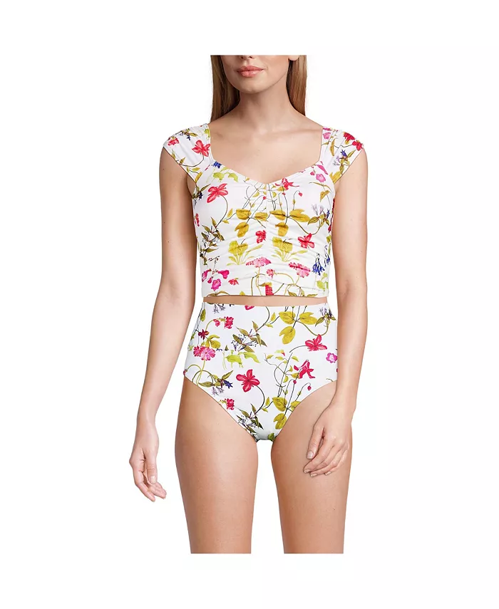 Женский топ мидкини со сборками и рукавами-крылышками Lands' End, белый
Женский топ мидкини со сборками и рукавами-крылышками Lands' End, белый