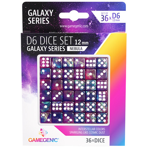 Аксессуары Gamegenic Galaxy Series 12mm d6 Set: Nebula (36)
Аксессуары Gamegenic Galaxy Series 12mm d6 Set: Nebula (36)