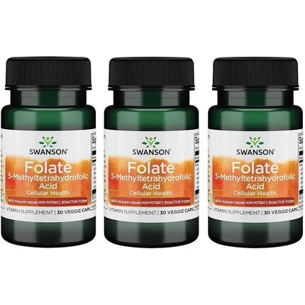 Высокоэффективная биоактивная форма фолата 5-метилтетрагидрофолиевой кислоты, 800 мкг DFE, 30 растительных капсул, упаковка из 3 шт., Swanson
Высокоэффективная биоактивная форма фолата 5-метилтетрагидрофолиевой кислоты, 800 мкг DFE, 30 растительных капсул, упаковка из 3 шт., Swanson