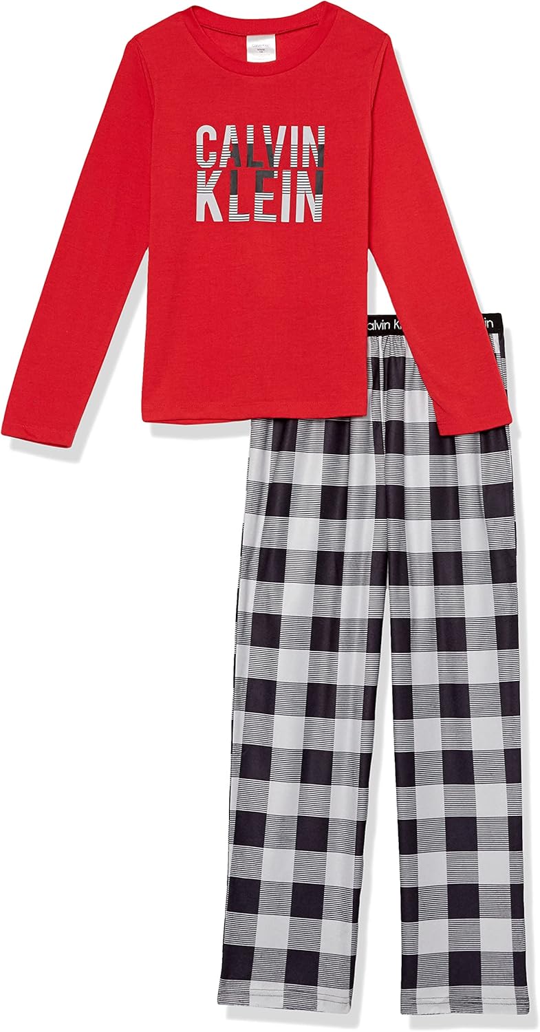 Пижамный комплект из двух предметов: топ и брюки Calvin Klein для девочек с начесом и микрофиброй с длинными рукавами, Stars/Leopard
Пижамный комплект из двух предметов: топ и брюки Calvin Klein для девочек с начесом и микрофиброй с длинными рукавами, Stars/Leopard