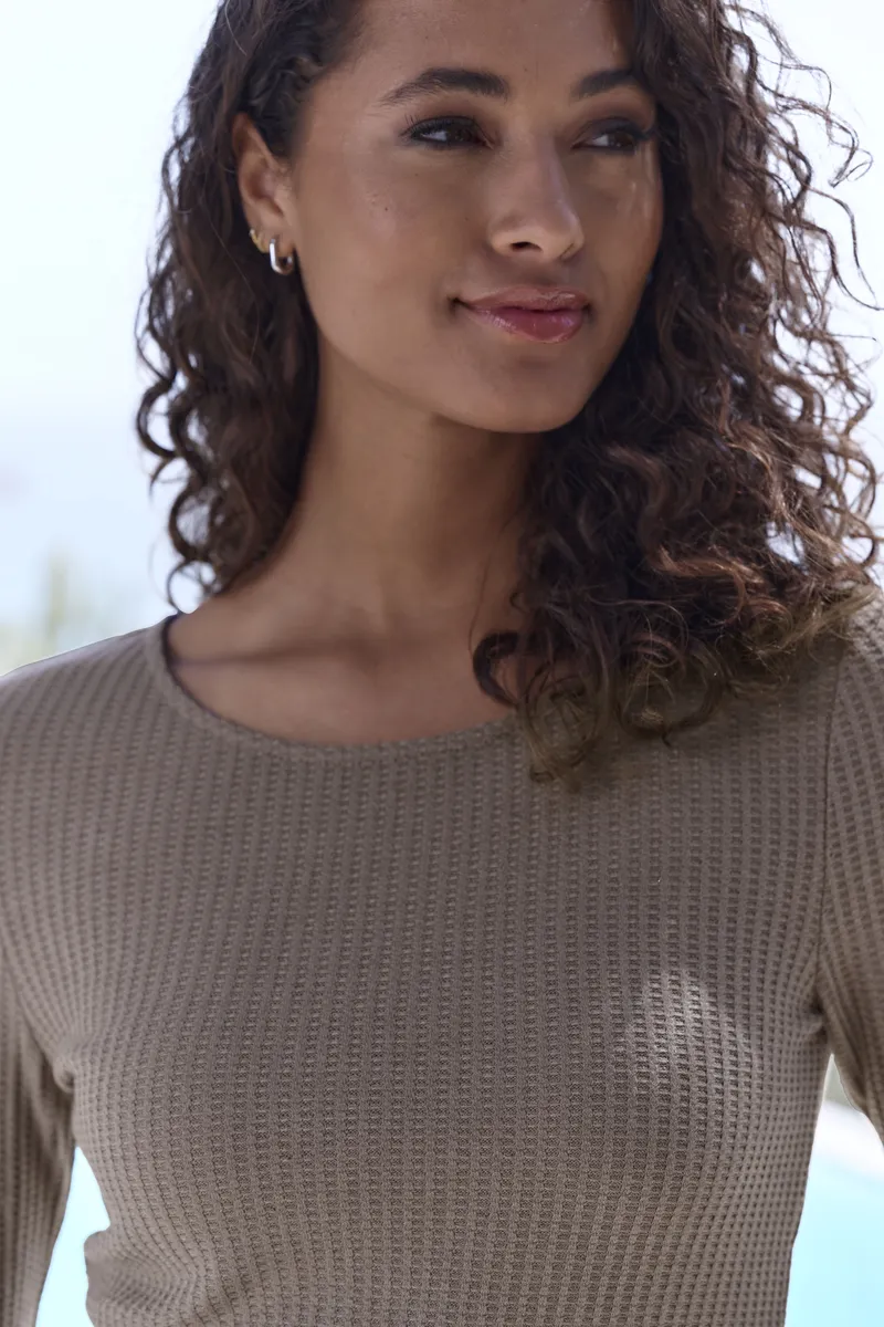 Рубашка LASCANA с длинными рукавами в модном стиле пике, коричневый
Рубашка LASCANA с длинными рукавами в модном стиле пике, коричневый