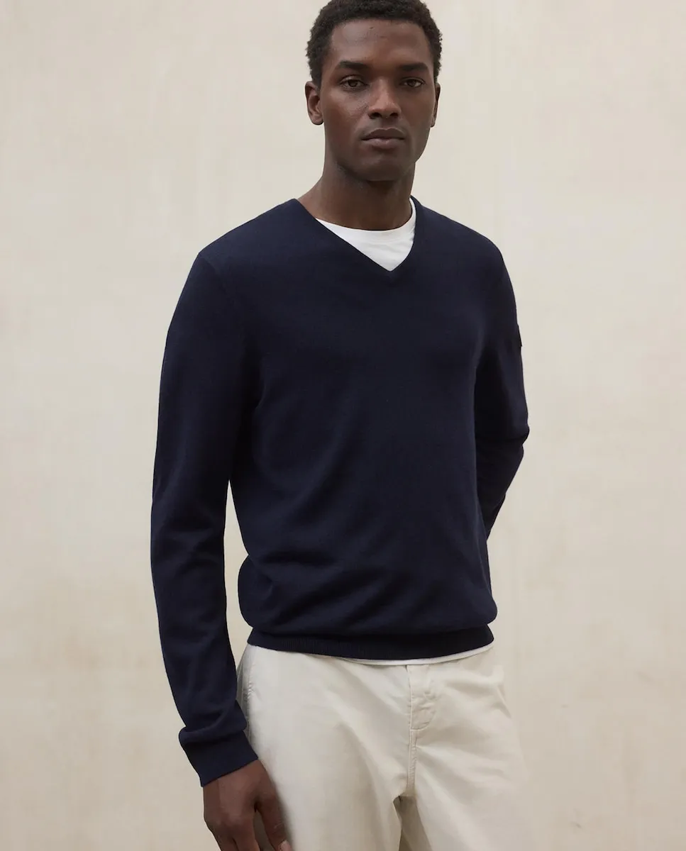 Мужской джемпер с тонкой вязкой и воротником-стойкой Ecoalf, синий
Мужской джемпер с тонкой вязкой и воротником-стойкой Ecoalf, синий