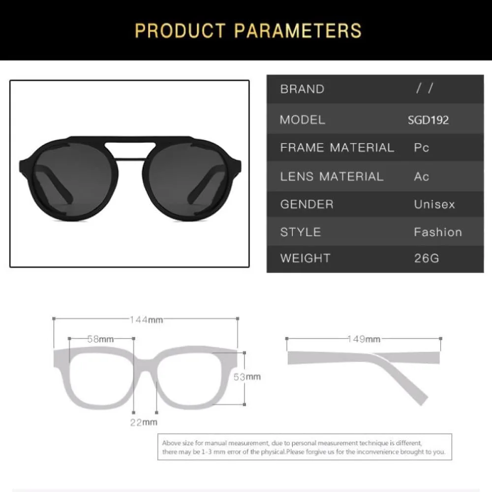 Винтажные солнцезащитные очки в стиле стимпанк для мужчин, уникальные модные круглые солнцезащитные очки для женщин и девушек в стиле панк MUTYNE, White Gray Pink
Винтажные солнцезащитные очки в стиле стимпанк для мужчин, уникальные модные круглые солнцезащитные очки для женщин и девушек в стиле панк MUTYNE, White Gray Pink