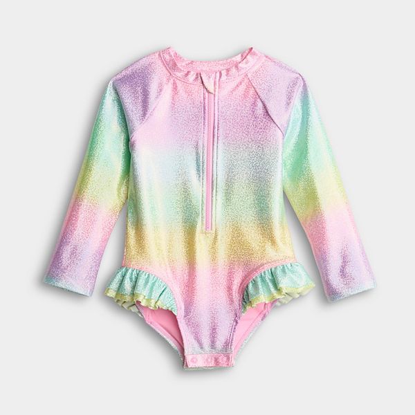Детский купальник-рашгард с рюшами для девочки Jumping Beans, Rainbow Ombre
Детский купальник-рашгард с рюшами для девочки Jumping Beans, Rainbow Ombre