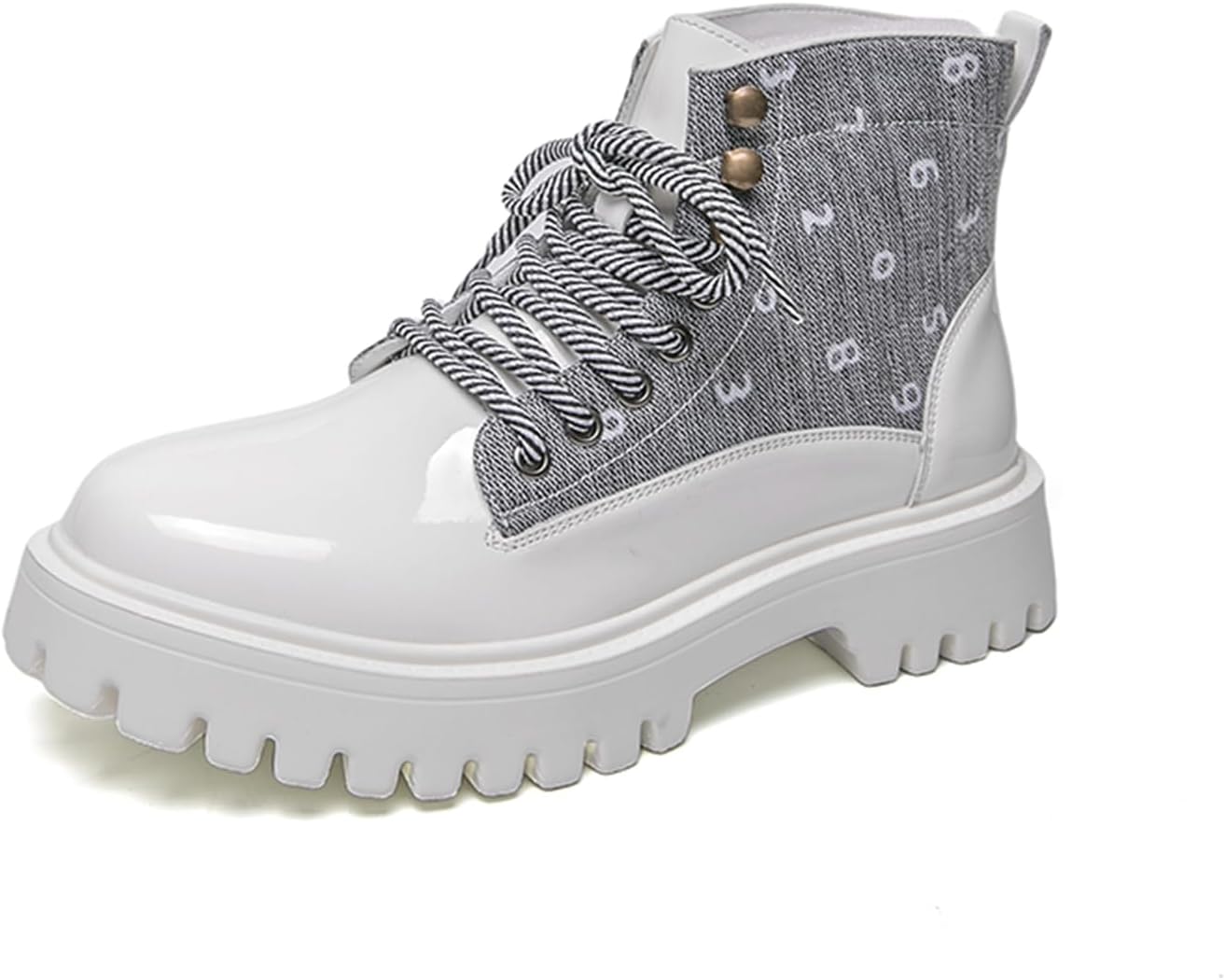 Мужские высокие ботинки на шнуровке из лакированной кожи с двухцветным дизайном, без боковой молнии, с массивной рифленой подошвой, круглым носком, противоскользящие, повседневные, для улицы, вечеринки, работы, официального стиля Tixewsjh, белый
Мужские высокие ботинки на шнуровке из лакированной кожи с двухцветным дизайном, без боковой молнии, с массивной рифленой подошвой, круглым носком, противоскользящие, повседневные, для улицы, вечеринки, работы, официального стиля Tixewsjh, белый