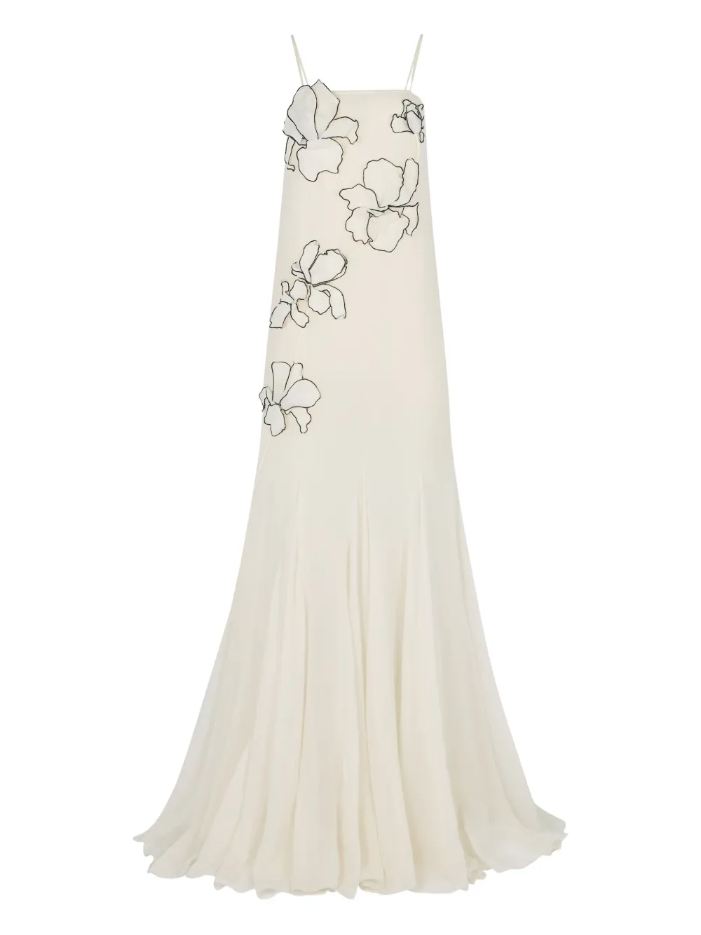 Шелковое платье макси с цветочной аппликацией Nina Ricci, бежевый
Шелковое платье макси с цветочной аппликацией Nina Ricci, бежевый