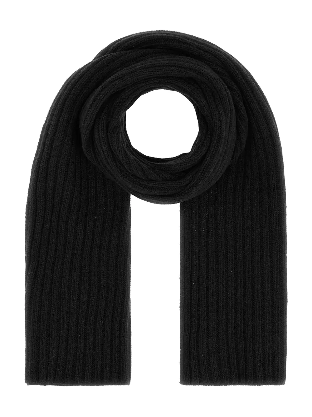 Шарф ребристого плетения Peuterey, черный 
Шарф ребристого плетения Peuterey, черный