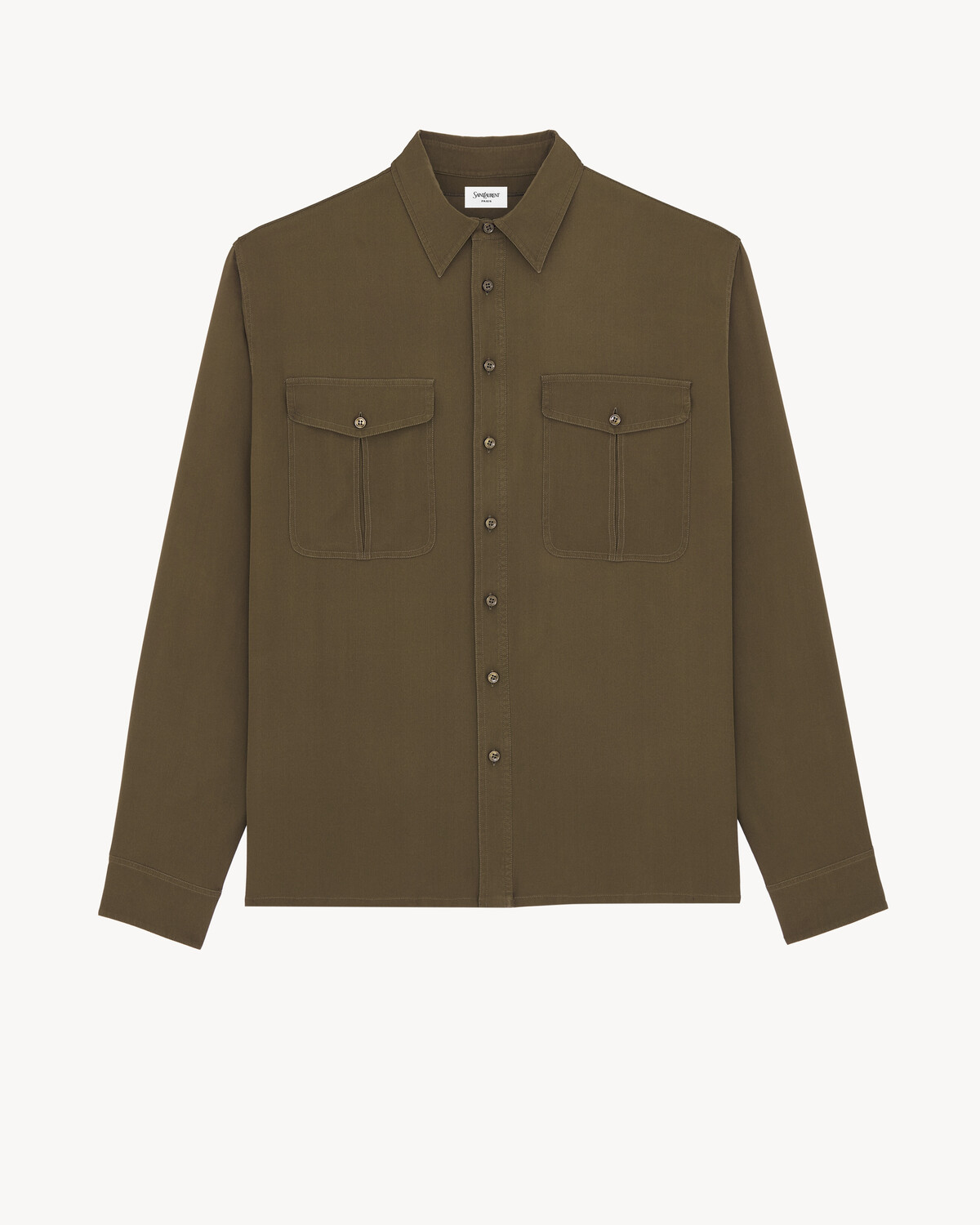 Рубашка из шелкового крепа с атласной изнанкой SAINT LAURENT, коричневый
Рубашка из шелкового крепа с атласной изнанкой SAINT LAURENT, коричневый