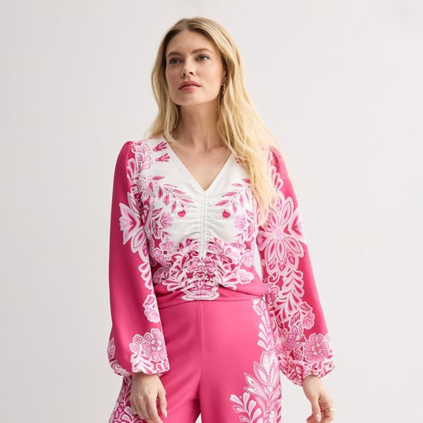 Женский топ с V-образным вырезом и присборенной кромкой Intempo, розовый
Женский топ с V-образным вырезом и присборенной кромкой Intempo, розовый