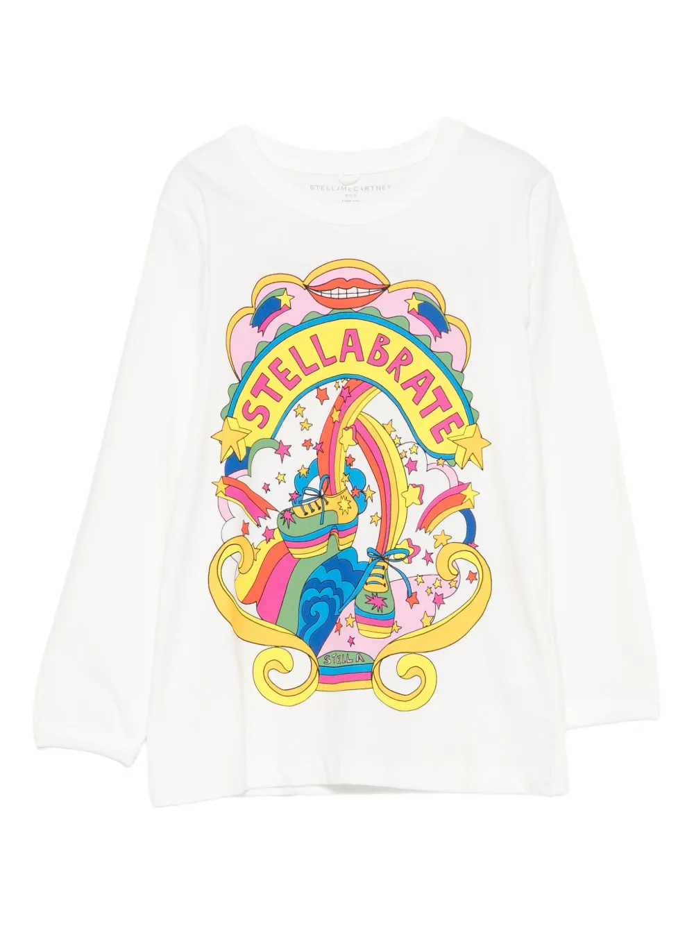 Лонгслив с графичным принтом Stella McCartney Kids, белый 
Лонгслив с графичным принтом Stella McCartney Kids, белый