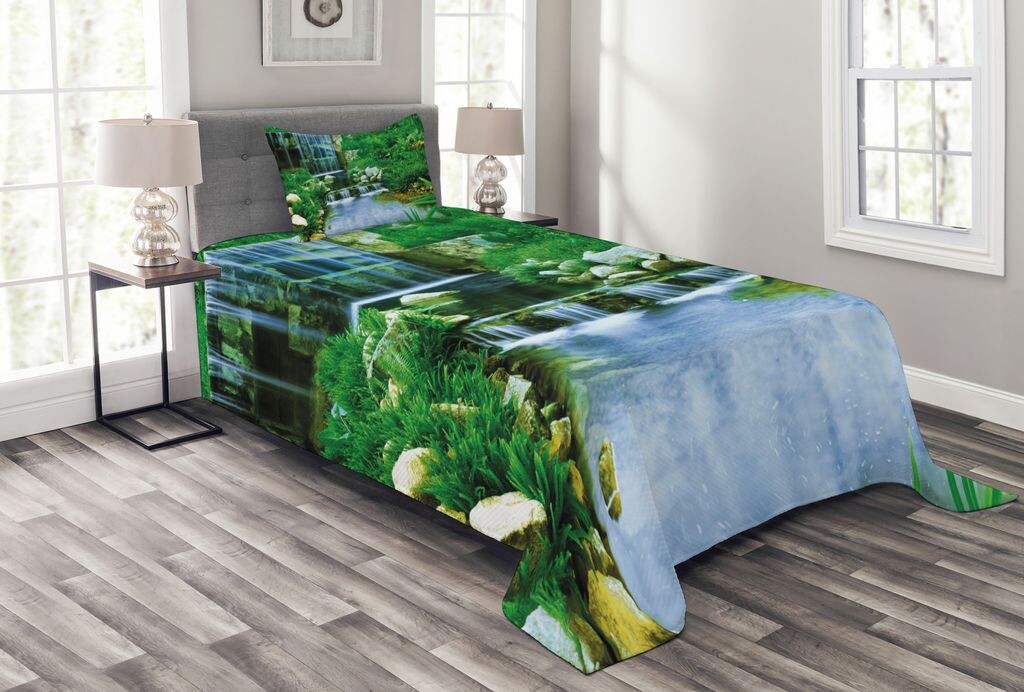 Комплект покрывала ABAKUHAUS Natural, Waterfall Rocks Forest, комплект с моющимися наволочками, для односпальных кроватей 170 x 220 см, зеленый папоротник светло-синий
Комплект покрывала ABAKUHAUS Natural, Waterfall Rocks Forest, комплект с моющимися наволочками, для односпальных кроватей 170 x 220 см, зеленый папоротник светло-синий