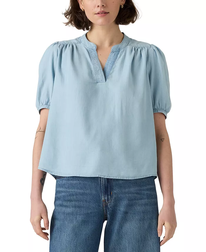 Женская блузка Amelie из хлопкового поплина Levi's, синий 
Женская блузка Amelie из хлопкового поплина Levi's, синий