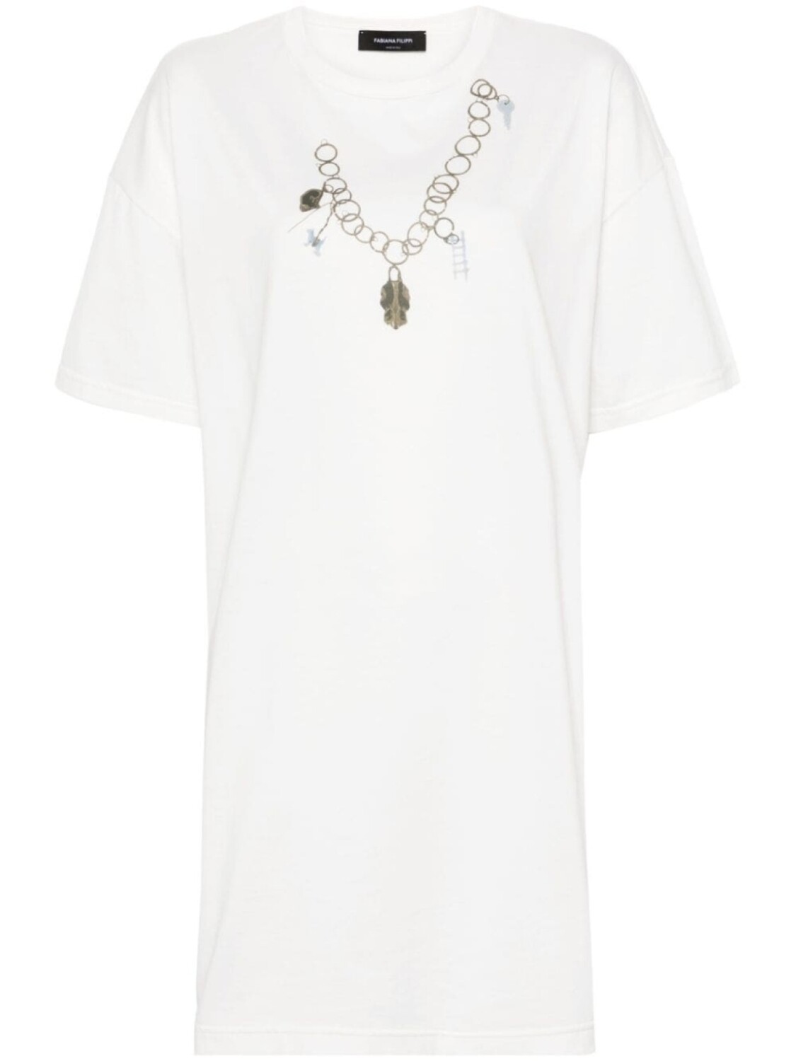 Fabiana Filippi короткое платье-футболка с графичным принтом, серый
Fabiana Filippi короткое платье-футболка с графичным принтом, серый