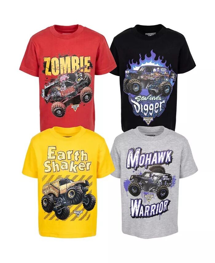 Комплект из 4 футболок с рисунком для мальчиков Earth Shaker Zombie Grave Digger, красный/черный/желтый/серый Monster Jam, мультиколор
Комплект из 4 футболок с рисунком для мальчиков Earth Shaker Zombie Grave Digger, красный/черный/желтый/серый Monster Jam, мультиколор