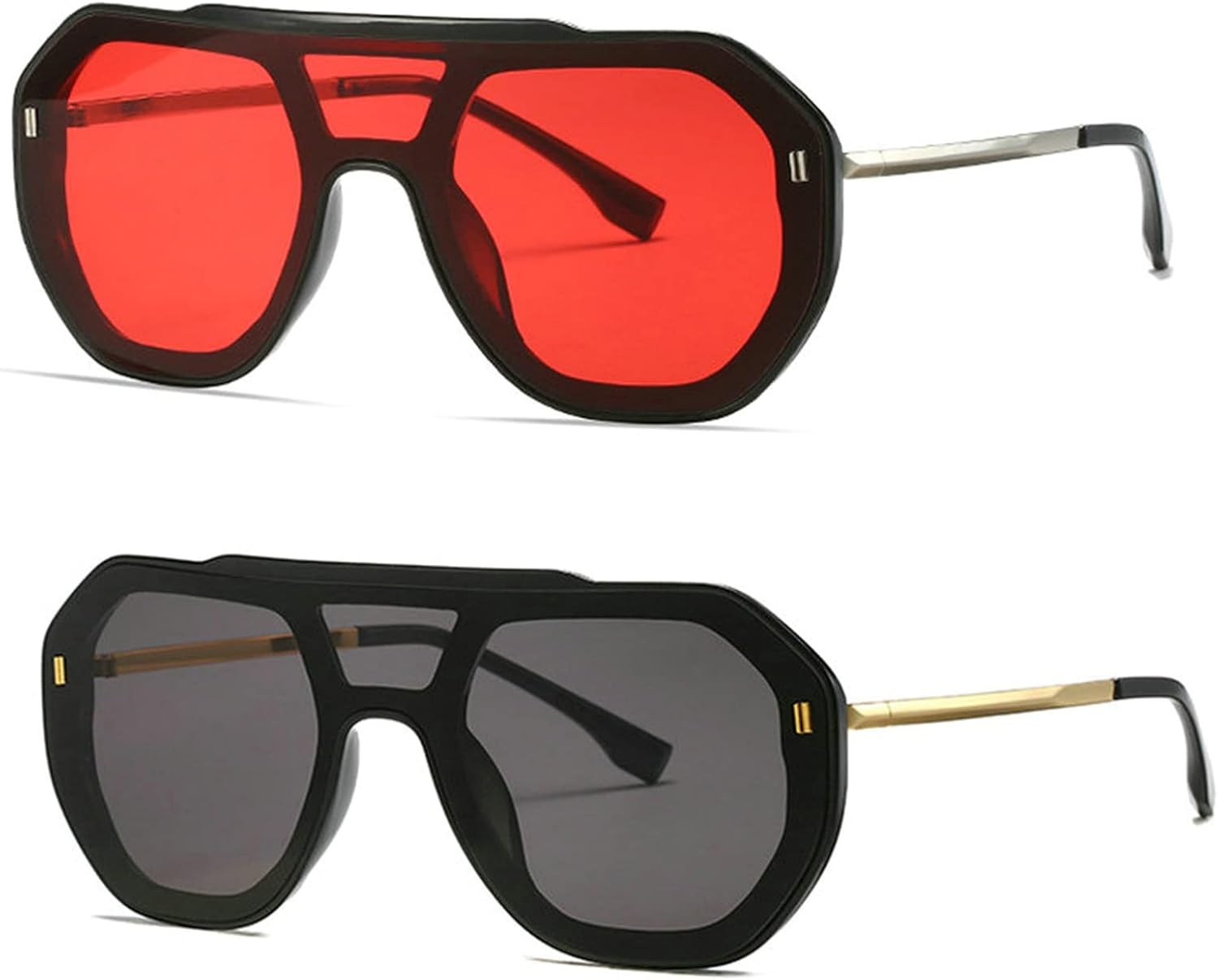 Willochra — большие солнцезащитные очки-пилот для женщин, модные солнцезащитные очки-щитки с плоской верхней частью для мужчин, большие винтажные солнцезащитные очки, 2pcs-black&red
Willochra — большие солнцезащитные очки-пилот для женщин, модные солнцезащитные очки-щитки с плоской верхней частью для мужчин, большие винтажные солнцезащитные очки, 2pcs-black&red