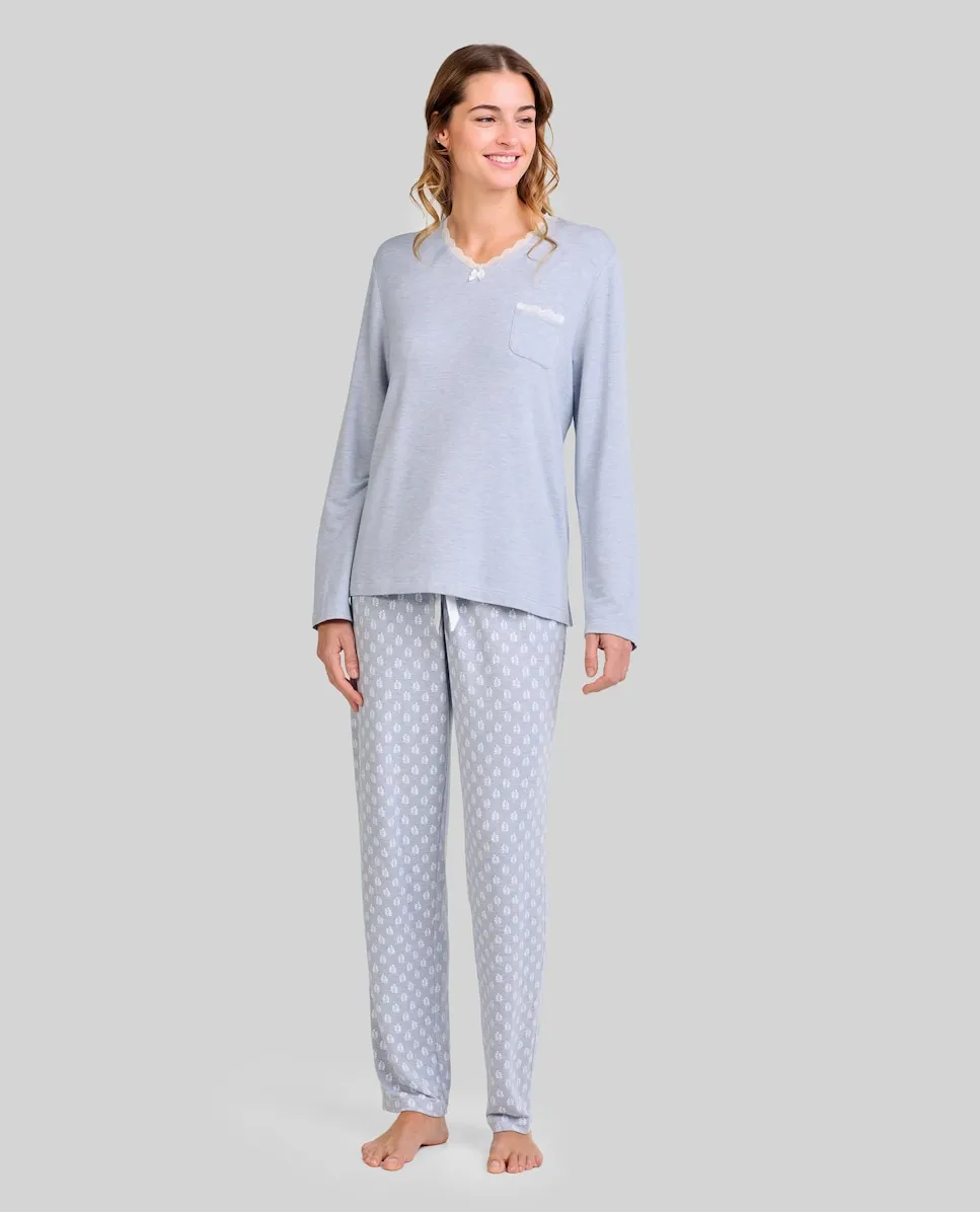 Длинная женская пижама с принтом Lohe, серый
Длинная женская пижама с принтом Lohe, серый