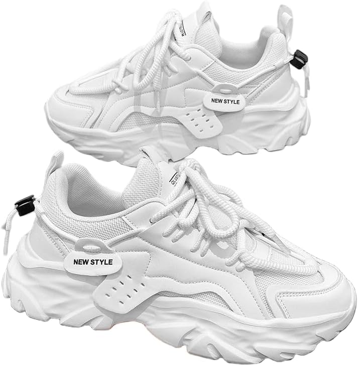 Мужские кроссовки ретро с однотонным цветом и шнуровкой, на толстой подошве - удобные и противоскользящие, подходят для активного отдыха на открытом воздухе в любое время года Hhhchpm, белый
Мужские кроссовки ретро с однотонным цветом и шнуровкой, на толстой подошве - удобные и противоскользящие, подходят для активного отдыха на открытом воздухе в любое время года Hhhchpm, белый