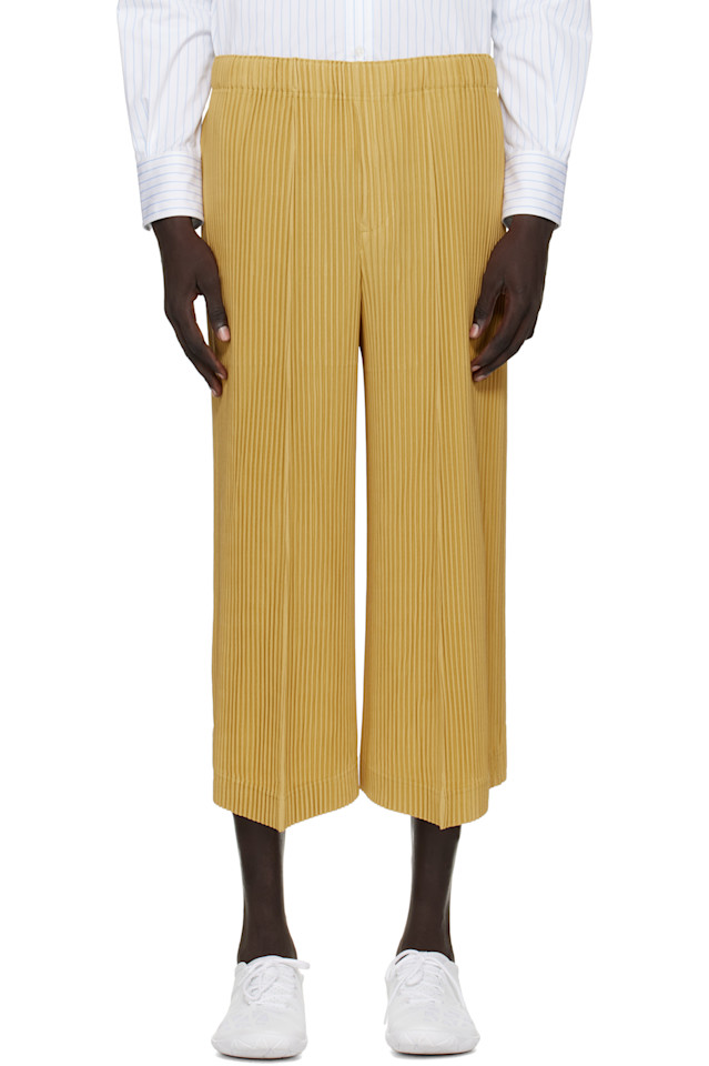 Homme Plissé Issey Miyake Желтые брюки ежемесячного цвета июня
Homme Plissé Issey Miyake Желтые брюки ежемесячного цвета июня