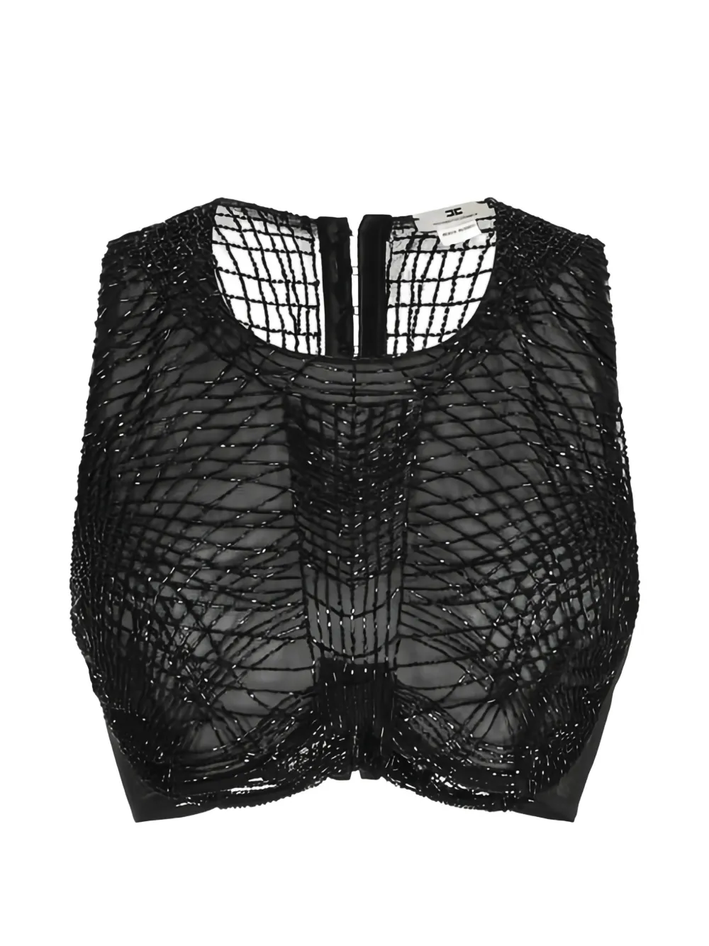 Топ, вышитый кристаллами Elisabetta Franchi, черный
Топ, вышитый кристаллами Elisabetta Franchi, черный