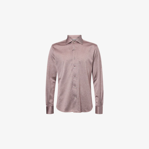 Футболка Corneliani с острым воротником, коричневый 
Футболка Corneliani с острым воротником, коричневый