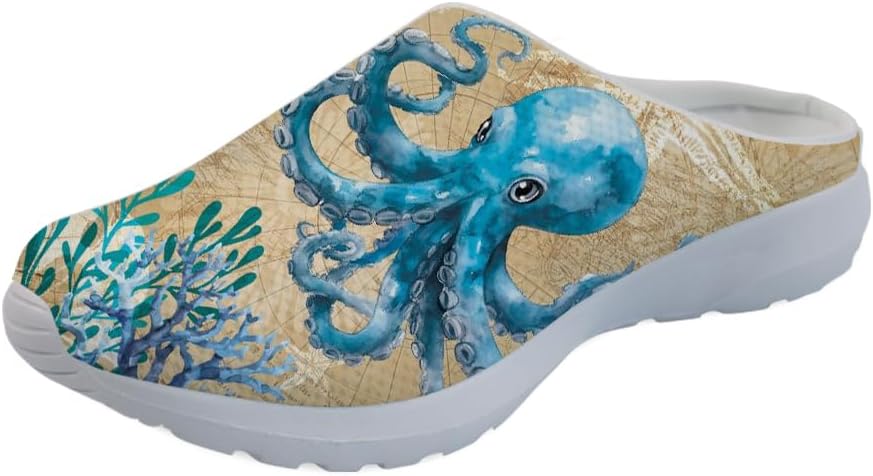 Кроссовки-мюли Forchrinse Blue Cow для женщин, без задника, с сеткой, на платформе, удобные домашние, и спортивные тапочки, Vintage Octopus
Кроссовки-мюли Forchrinse Blue Cow для женщин, без задника, с сеткой, на платформе, удобные домашние, и спортивные тапочки, Vintage Octopus