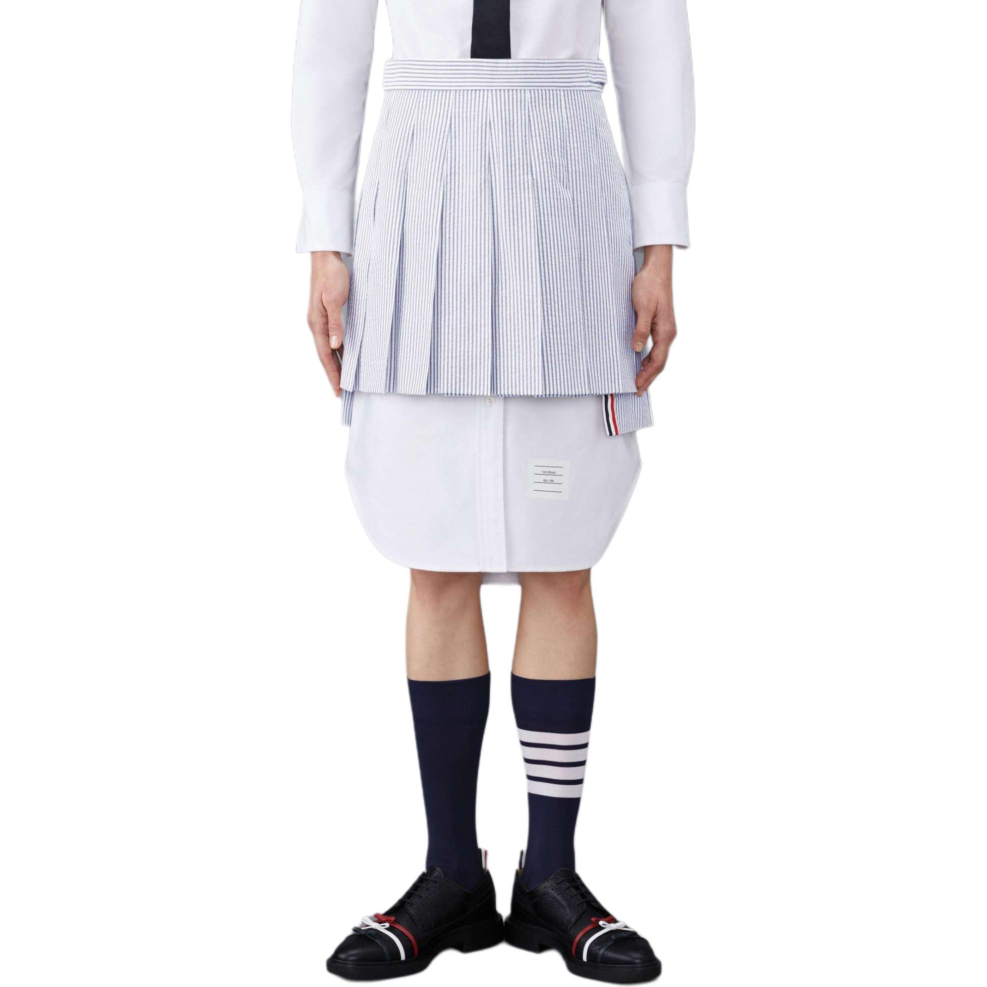 Плиссированная полосатая мини-юбка THOM BROWNE, синий
Плиссированная полосатая мини-юбка THOM BROWNE, синий