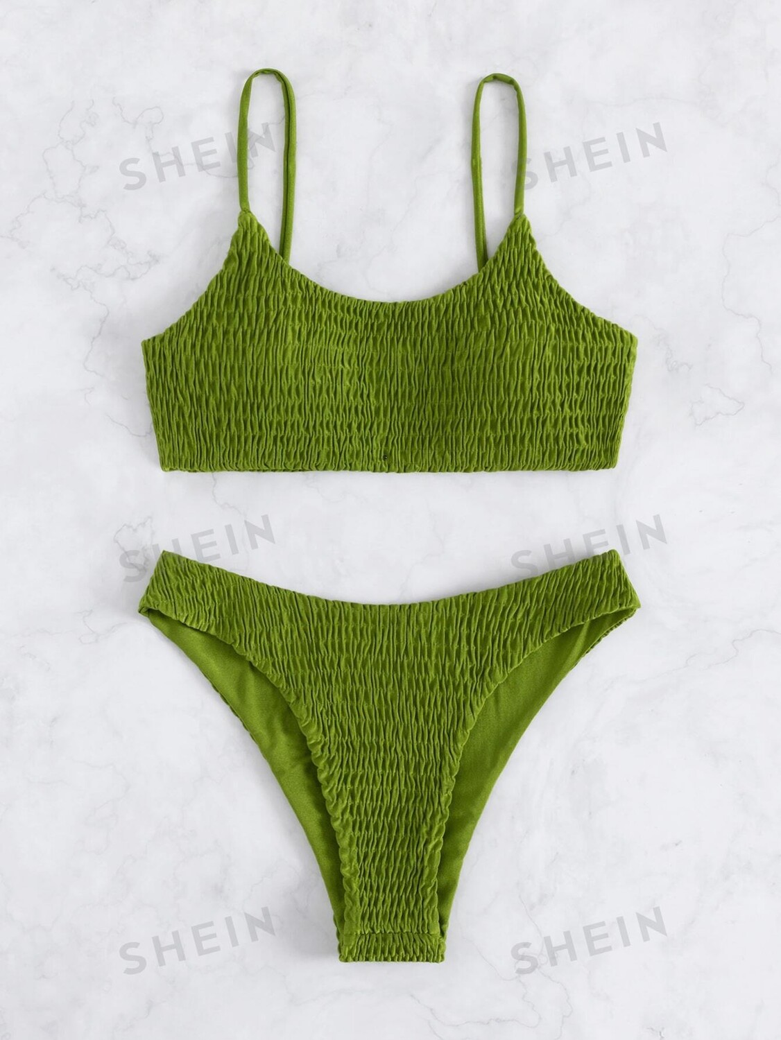 Купальник Shein Swim Basics с вырезом на шее и тонкими бретелями, оливково-зеленый
Купальник Shein Swim Basics с вырезом на шее и тонкими бретелями, оливково-зеленый