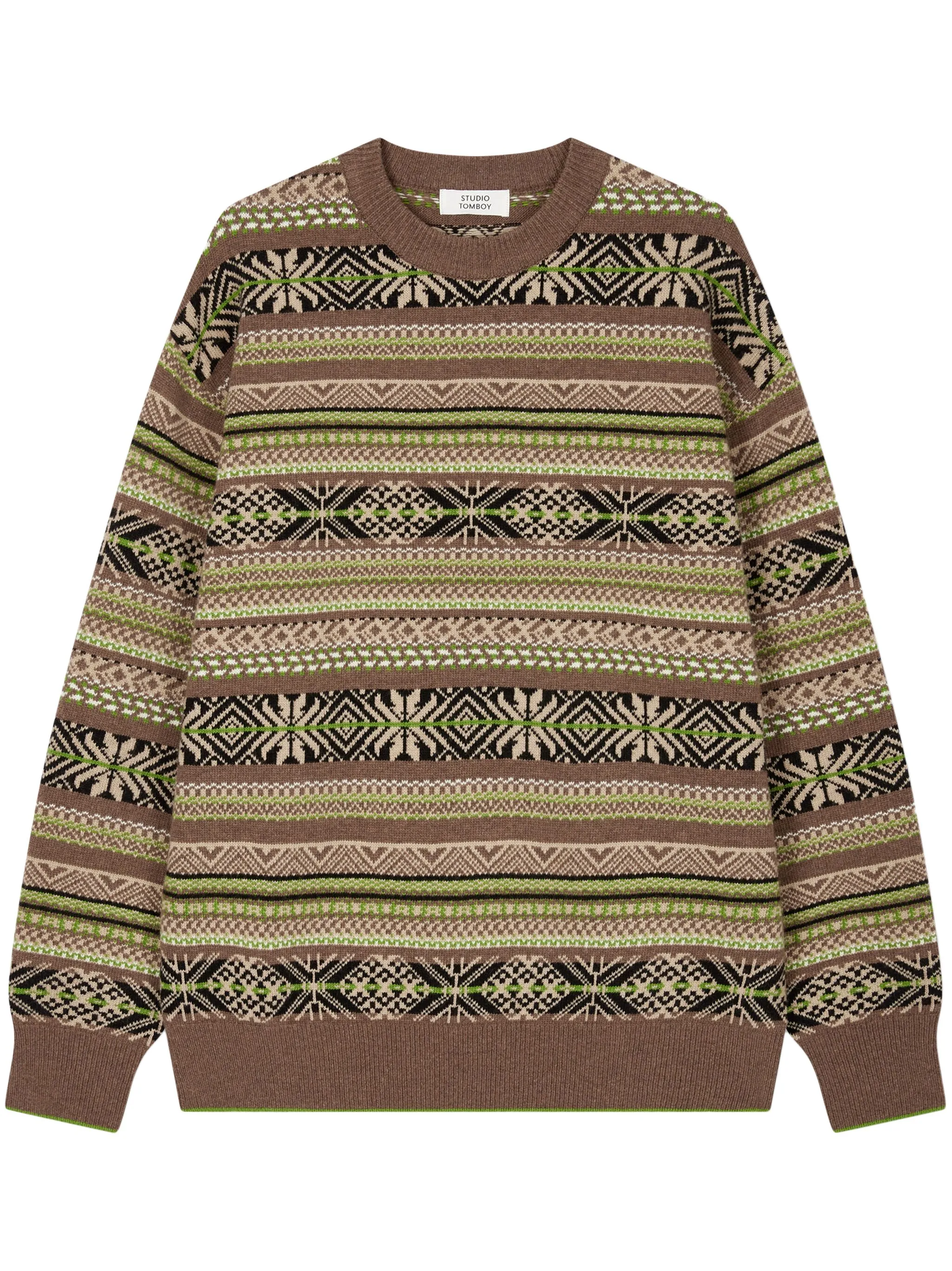 Свитер вязки интарсия с узором Studio Tomboy, коричневый
Свитер вязки интарсия с узором Studio Tomboy, коричневый