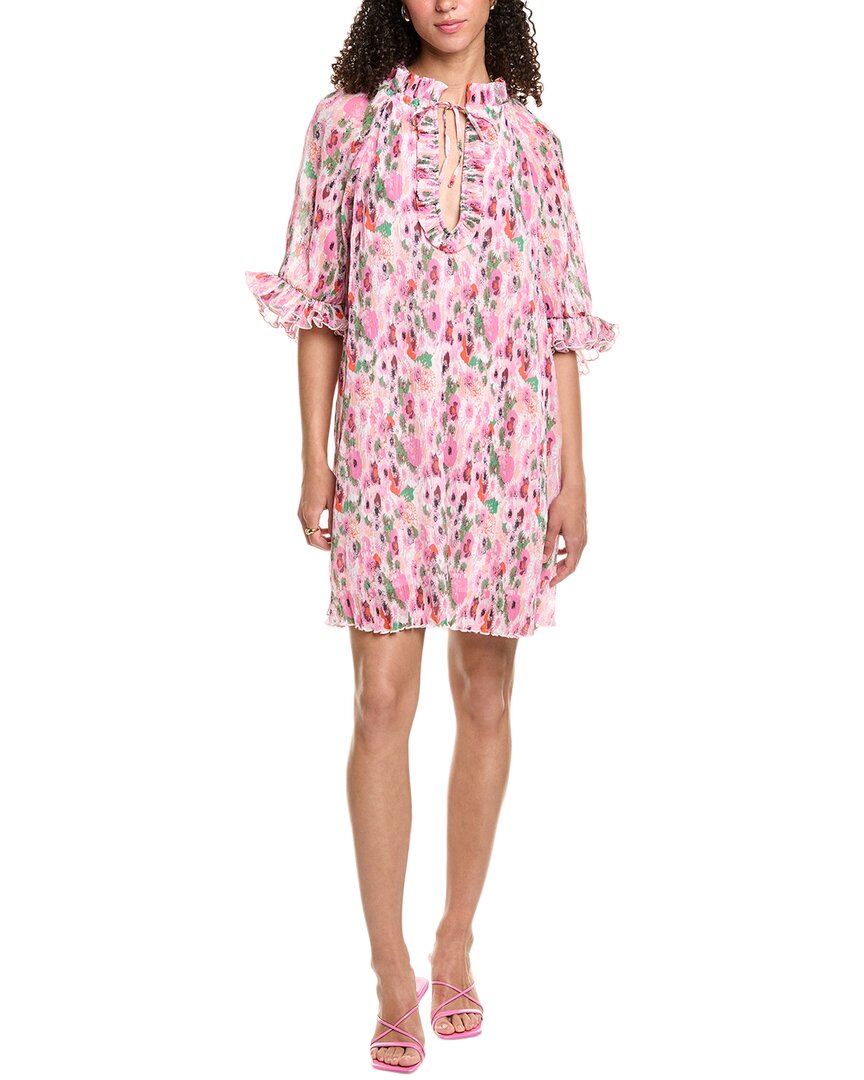 GANNI Плиссированное платье-мини с воланами из жоржета и V-образным вырезом, розовый
GANNI Плиссированное платье-мини с воланами из жоржета и V-образным вырезом, розовый