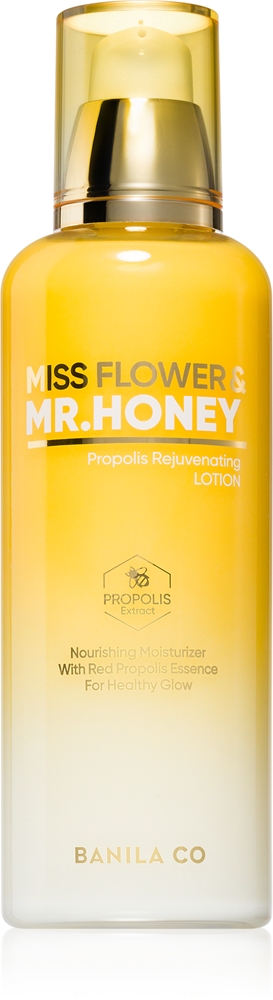 Miss Flower & Mr. Honey Propolis Омолаживающий, сияющий и увлажняющий молочный лосьон для омоложения кожи Banila Co., 150 мл
Miss Flower & Mr. Honey Propolis Омолаживающий, сияющий и увлажняющий молочный лосьон для омоложения кожи Banila Co., 150 мл