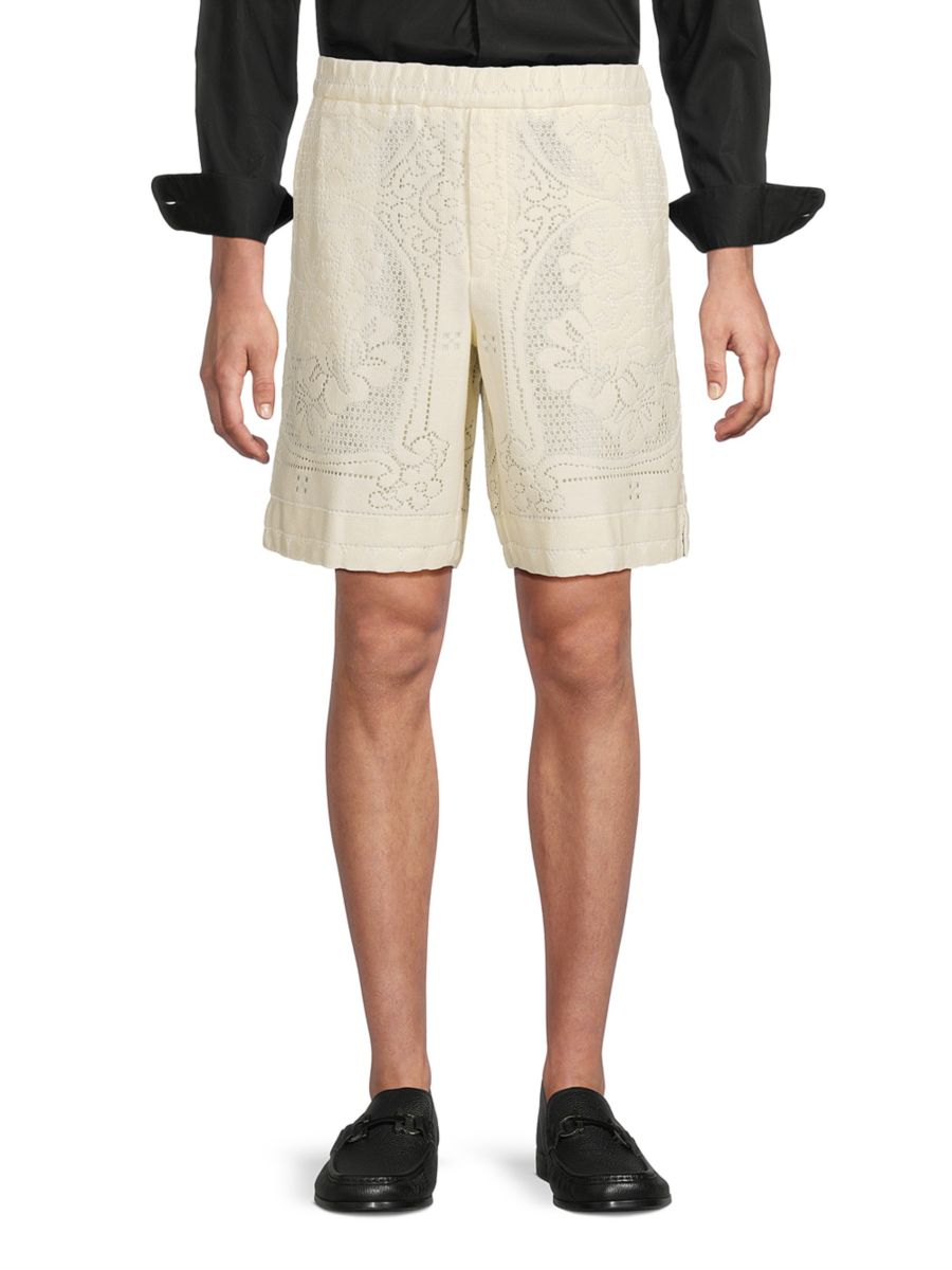 Шорты с цветочным кружевом Valentino, кремовый
Шорты с цветочным кружевом Valentino, кремовый