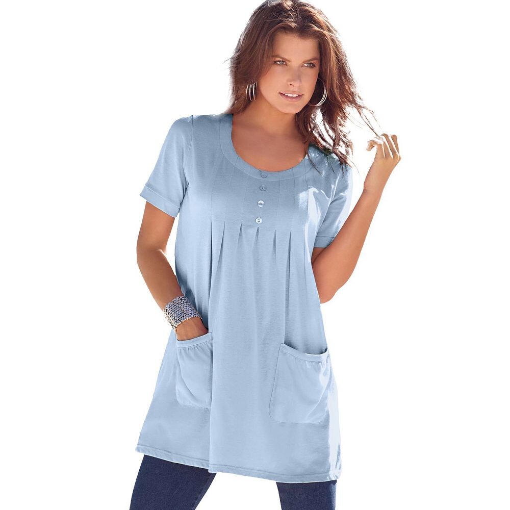 Женская туника мягкого трикотажа с двумя карманами больших размеров Roaman Roaman's, цвет Pale Blue
Женская туника мягкого трикотажа с двумя карманами больших размеров Roaman Roaman's, цвет Pale Blue