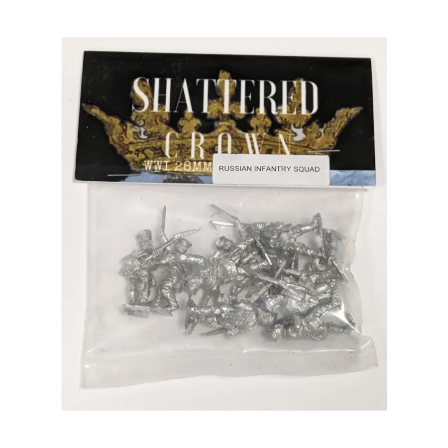 Русская пехота, отряд из 10 человек, WWI Shattered Crown Miniatures - Russian (28mm)
Русская пехота, отряд из 10 человек, WWI Shattered Crown Miniatures - Russian (28mm)