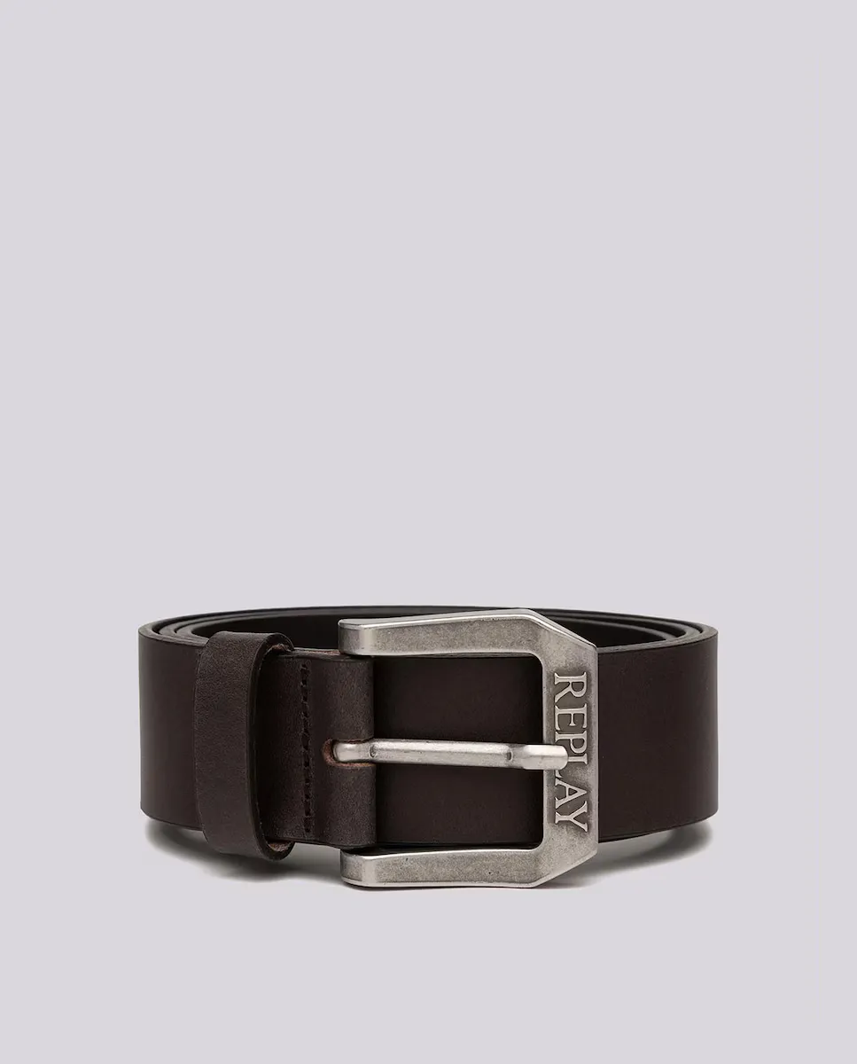 Мужской кожаный ремень с пряжкой-логотипом Replay, темно-коричневый
Мужской кожаный ремень с пряжкой-логотипом Replay, темно-коричневый
