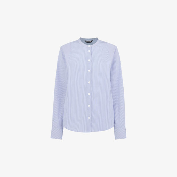 Полосатая хлопковая рубашка с воротником «дедушка» Whistles, мультиколор
Полосатая хлопковая рубашка с воротником «дедушка» Whistles, мультиколор