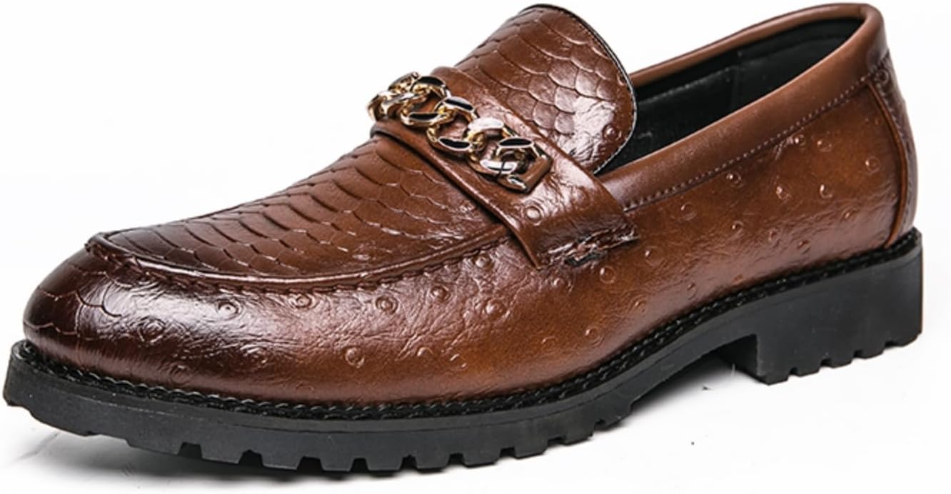 Мужские черные лоферы с тиснением под крокодила и цепочкой - стильные и удобные для официальной, повседневной и деловой носки Aokisx
Мужские черные лоферы с тиснением под крокодила и цепочкой - стильные и удобные для официальной, повседневной и деловой носки Aokisx