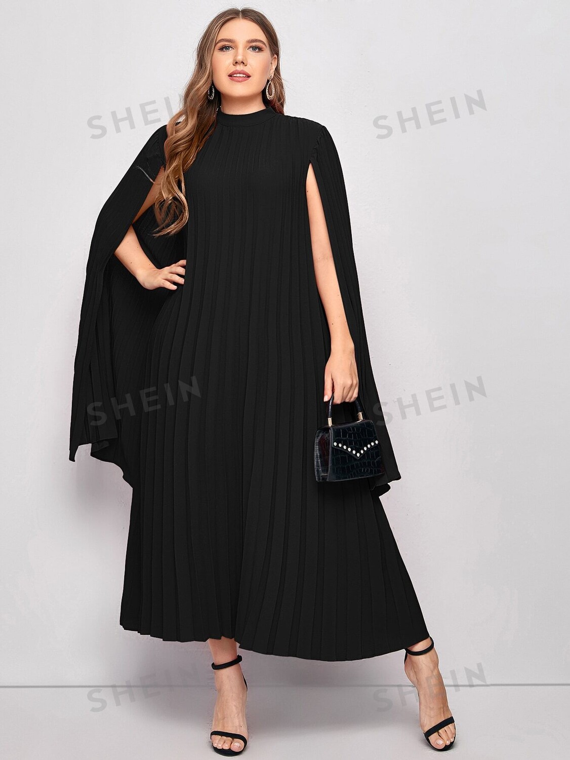 Modely Платье больших размеров, плиссированное, Однотонное, накидка Shein, черный
Modely Платье больших размеров, плиссированное, Однотонное, накидка Shein, черный