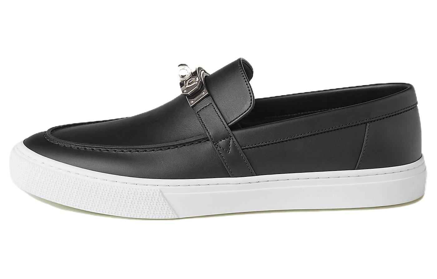 HERMES Мужские повседневные туфли Game, черные 
HERMES Мужские повседневные туфли Game, черные