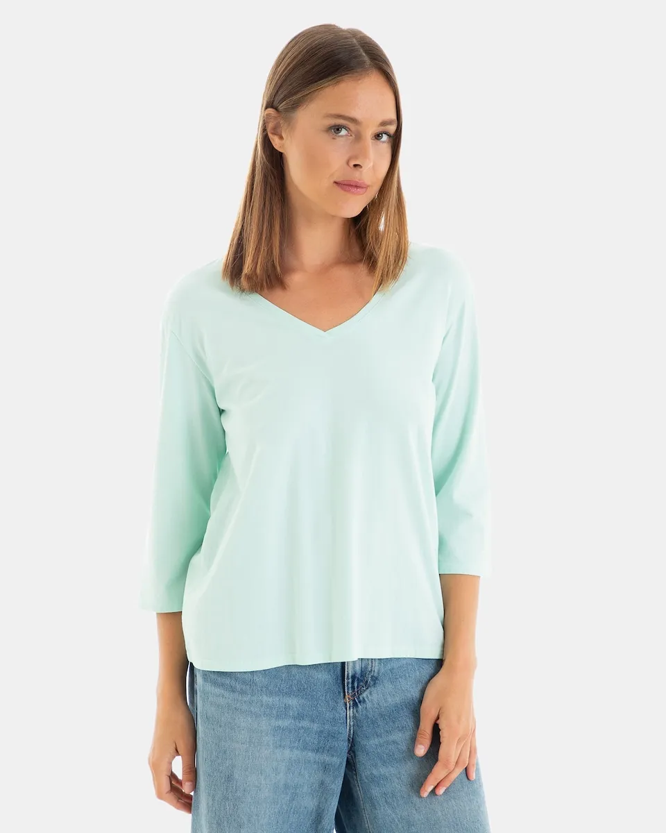 Женская футболка из 100% хлопка с рукавом 3/4 Massana, мятный
Женская футболка из 100% хлопка с рукавом 3/4 Massana, мятный