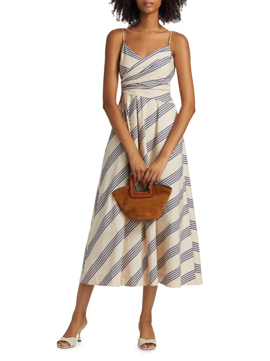 Платье Sarah в полоску из эластичного хлопка Staud, белый мульти
Платье Sarah в полоску из эластичного хлопка Staud, белый мульти