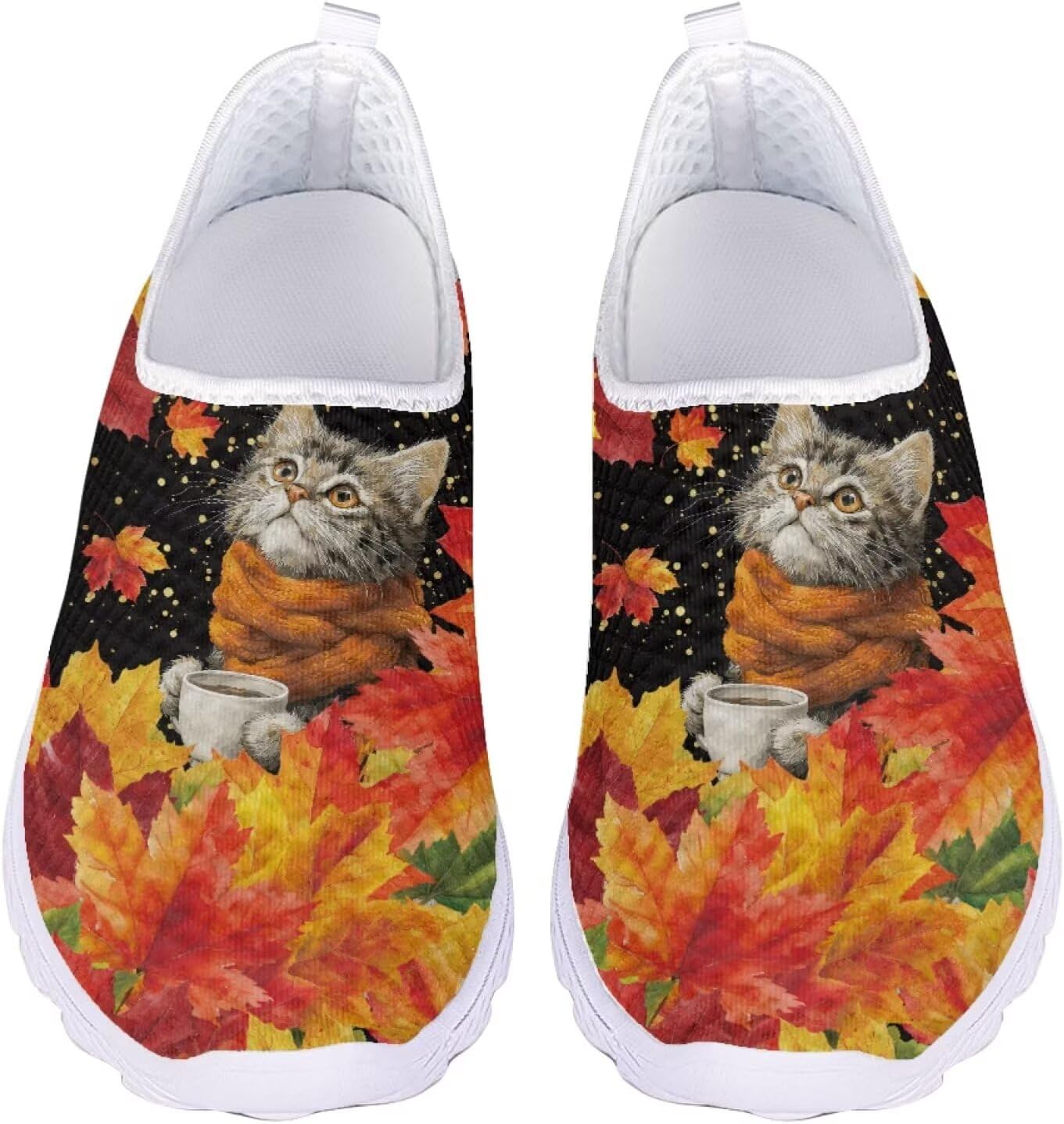 Кроссовки Jeiento Mesh для спортивной ходьбы для женщин и мужчин, праздничная обувь, плоская, повседневная, низкие, легкие, удобные, для тренажерного зала и тенниса, Autumn Maple Leaf Cat
Кроссовки Jeiento Mesh для спортивной ходьбы для женщин и мужчин, праздничная обувь, плоская, повседневная, низкие, легкие, удобные, для тренажерного зала и тенниса, Autumn Maple Leaf Cat