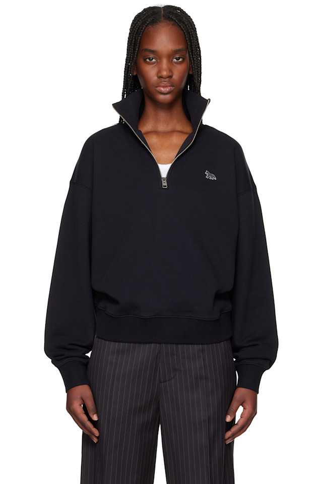 Свитшот с лисёнком на груди и молнией до половины Maison Kitsuné, черный
Свитшот с лисёнком на груди и молнией до половины Maison Kitsuné, черный