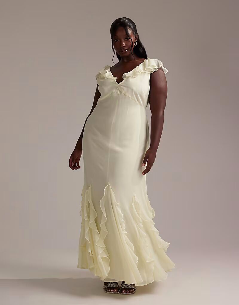 Платье макси с рукавами-крылышками и оборкой-годе Curve Bridesmaids нежно-желтого цвета Asos Curve
Платье макси с рукавами-крылышками и оборкой-годе Curve Bridesmaids нежно-желтого цвета Asos Curve
