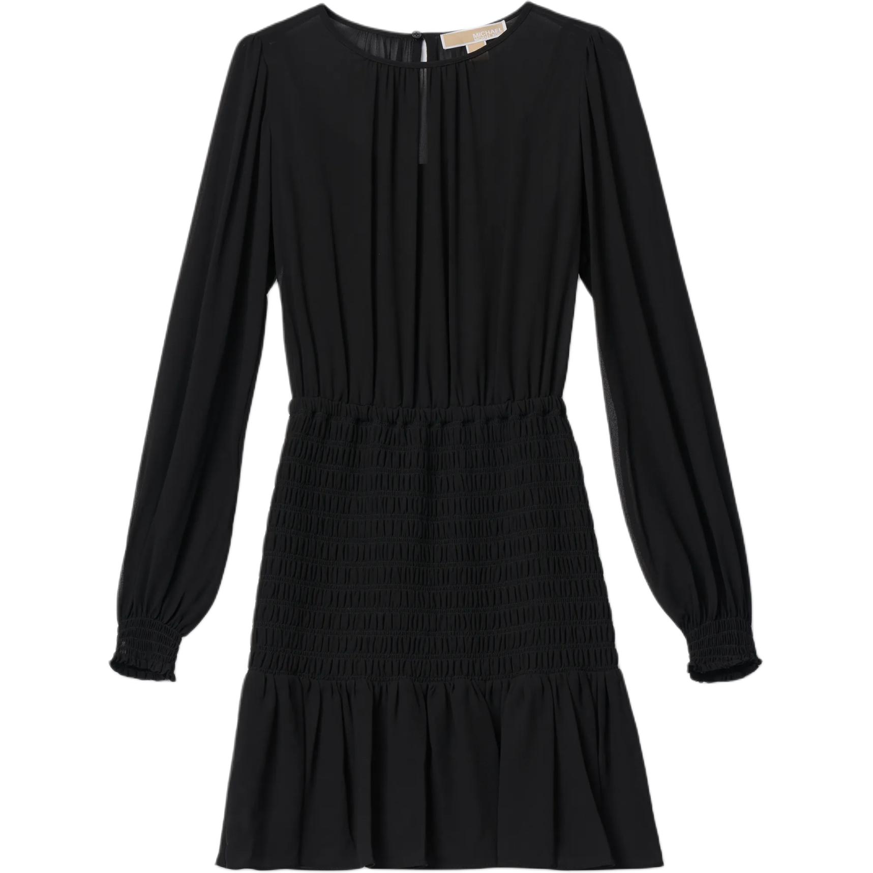 Платье с длинными рукавами из плиссированного жоржета MICHAEL KORS, черный
Платье с длинными рукавами из плиссированного жоржета MICHAEL KORS, черный