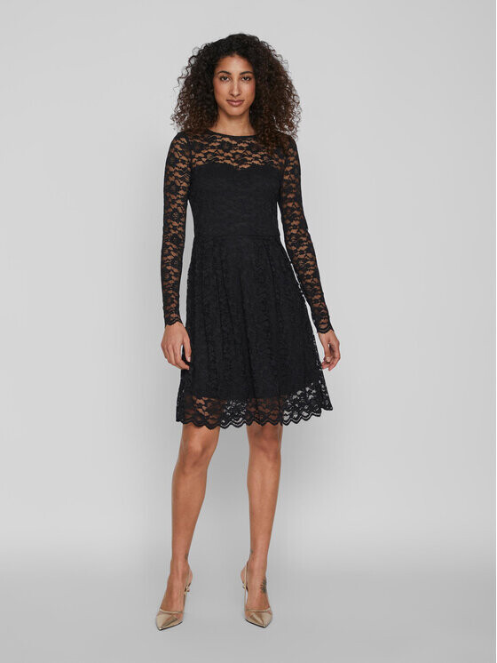 Коктейльное платье стандартного кроя Vila, черный 
Коктейльное платье стандартного кроя Vila, черный