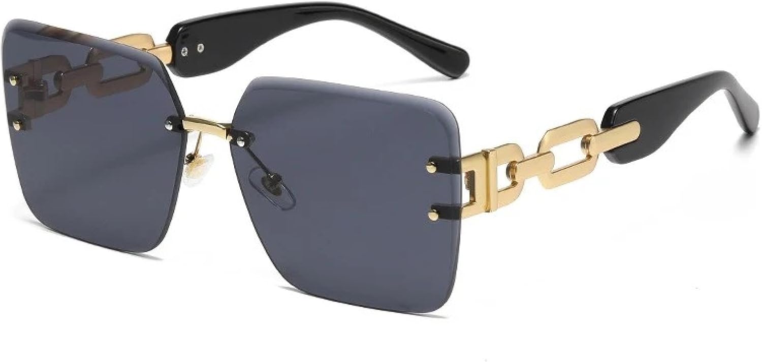 Винтажные солнцезащитные очки без оправы для женщин и мужчин в стиле панк, популярные, роскошные, с большой оправой, металлической цепочкой и защитой от УФ-излучения UV400 TYUVIVO, 1
Винтажные солнцезащитные очки без оправы для женщин и мужчин в стиле панк, популярные, роскошные, с большой оправой, металлической цепочкой и защитой от УФ-излучения UV400 TYUVIVO, 1