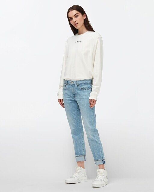 Женские свободные джинсы-бойфренды скинни со средней посадкой 7 For All Mankind, светло-синий
Женские свободные джинсы-бойфренды скинни со средней посадкой 7 For All Mankind, светло-синий