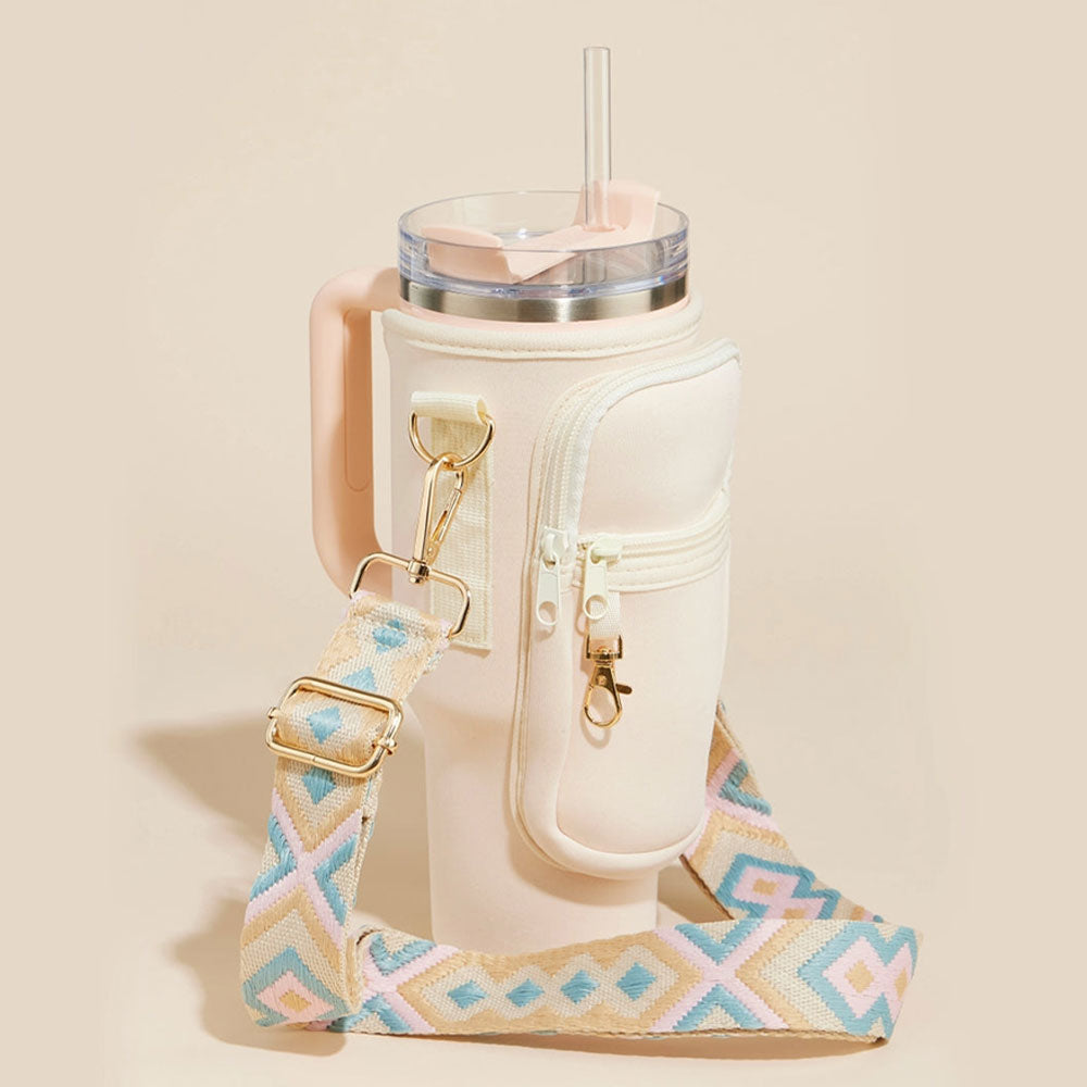 Сумка-переноска для стаканов с ацтекским принтом на ремне через плечо FASHNZFAB, слоновая кость
Сумка-переноска для стаканов с ацтекским принтом на ремне через плечо FASHNZFAB, слоновая кость