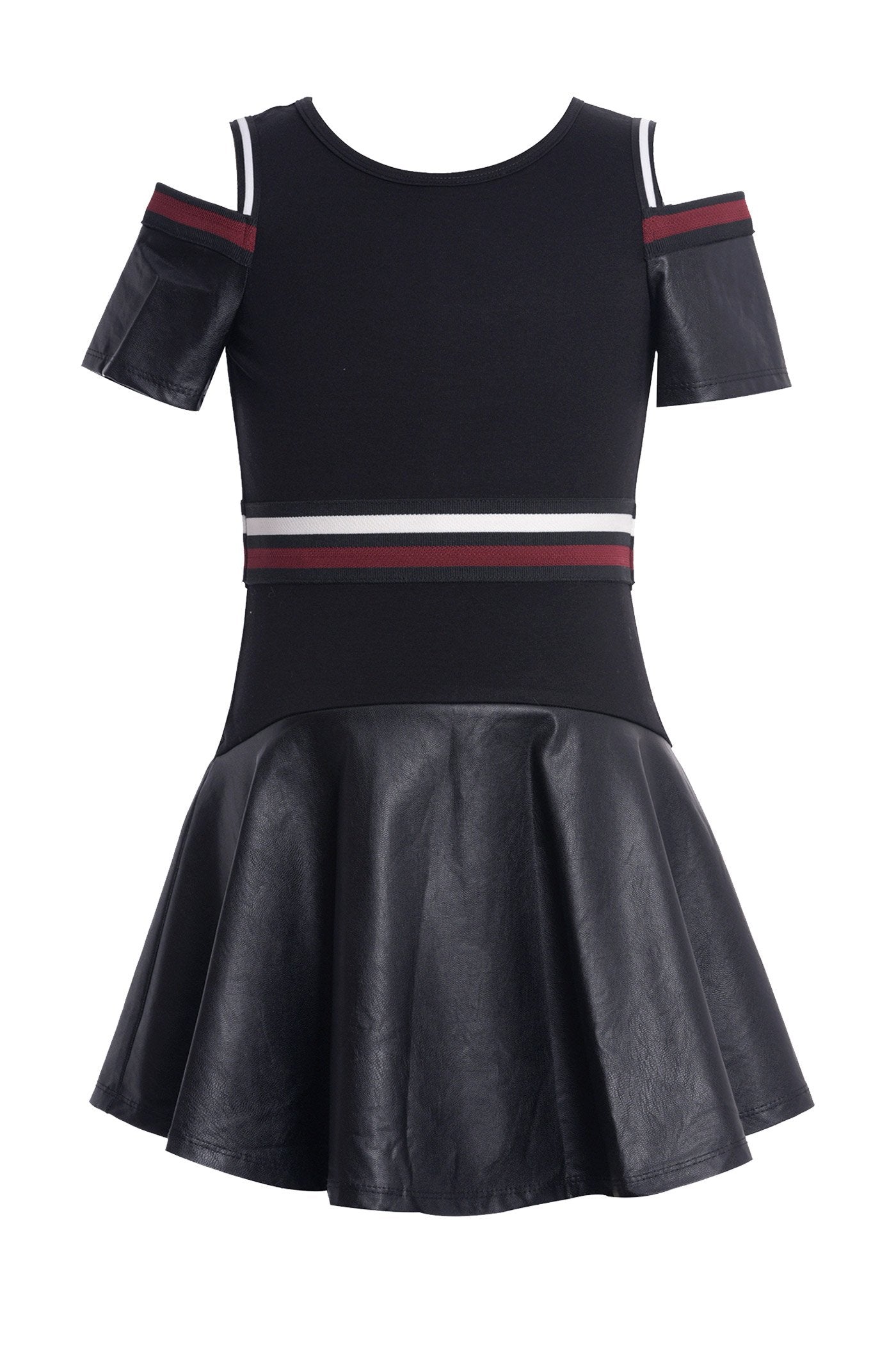 Платье для девочек с открытыми плечами и облегающим кроем из кожи Truly Me, черный 
Платье для девочек с открытыми плечами и облегающим кроем из кожи Truly Me, черный